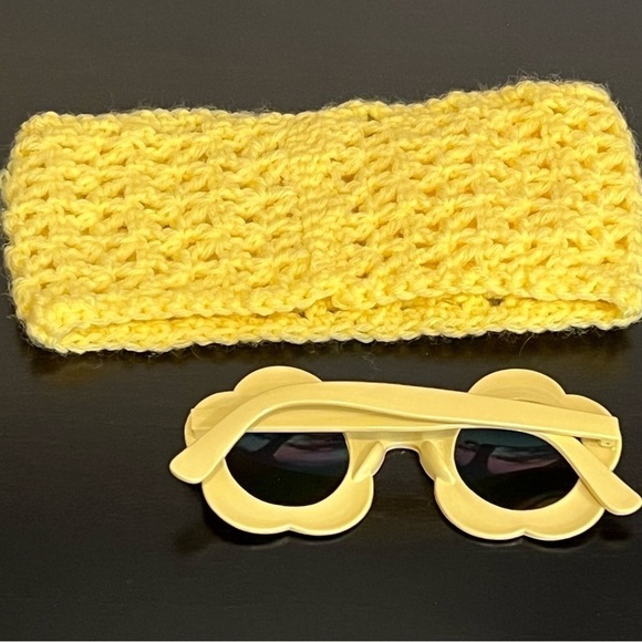 Toddler Bundle flower power sunnies and crochet headband(New/handcrochet) - Picture 8 of 12